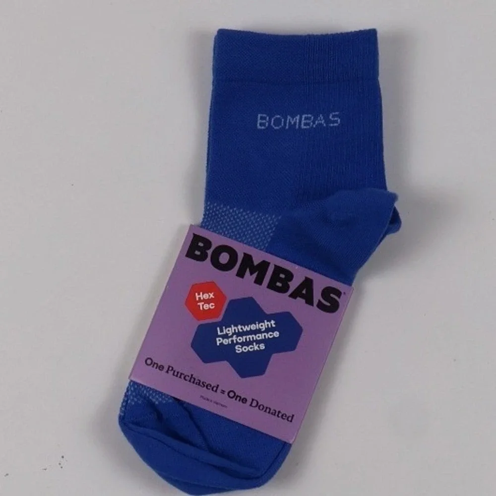 Bombas Performance Socks Hex Tec Ultra Lightweight Blue Medium NWT